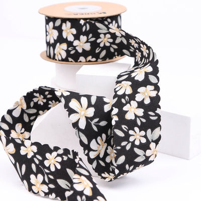 Bunga Ribbon Grosgrain Pribadi Weave Edge Ribbon Untuk Pengemasan Hadiah