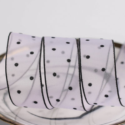 10mm-60mm Dot Velvet Wired Ribbon Bordir double-sided velvet ribbon