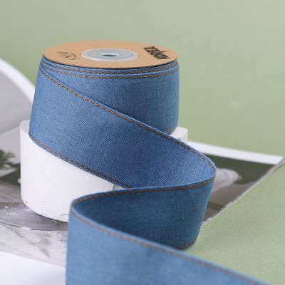 OEM ODM Blue Denim Jeans Ribbon 12mm-38mm Ribbon Untuk Jeans