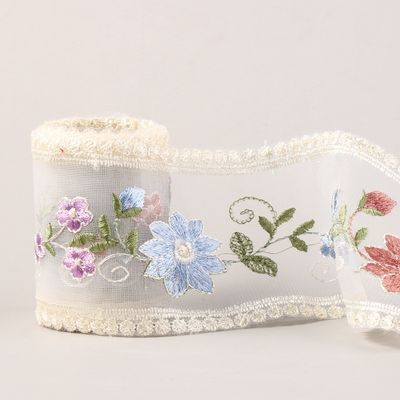 Ribbon Organza Wire 85mm Single Face Printed Organza Ribbon