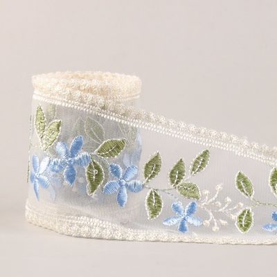 Ribbon Organza Wire 85mm Single Face Printed Organza Ribbon