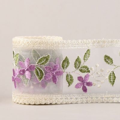 Ribbon Organza Wire 85mm Single Face Printed Organza Ribbon