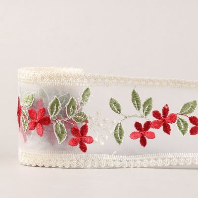 Ribbon Organza Wire 85mm Single Face Printed Organza Ribbon