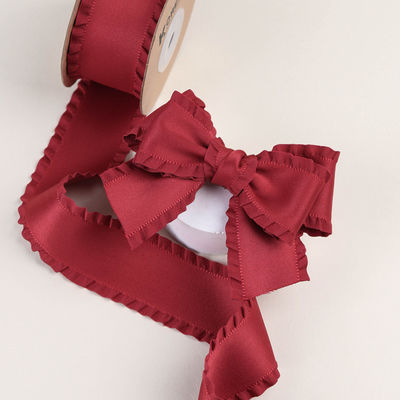 Ribbon satin poliester 25mm-38mm Ribbon satin berwajah ganda