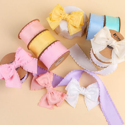 Ribbon satin poliester 25mm-38mm Ribbon satin berwajah ganda