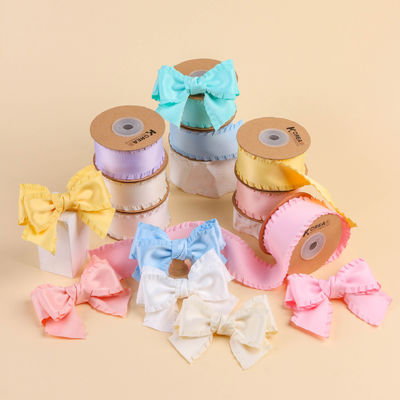 Ribbon satin poliester 25mm-38mm Ribbon satin berwajah ganda