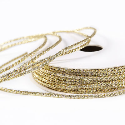 Emas Perak Dipaku Tali Polyester 5mm Twisted 3 Untaian Tali
