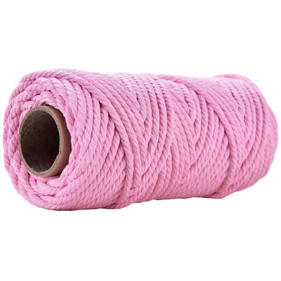 50m Dusty Pink Macrame Cord 5mm ISO9001 Pink Cotton Rope 3 Untaian