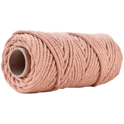 50m Dusty Pink Macrame Cord 5mm ISO9001 Pink Cotton Rope 3 Untaian