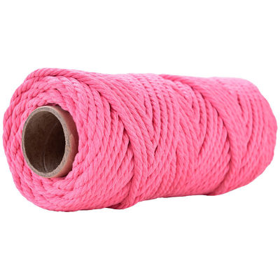 50m Dusty Pink Macrame Cord 5mm ISO9001 Pink Cotton Rope 3 Untaian