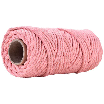 50m Dusty Pink Macrame Cord 5mm ISO9001 Pink Cotton Rope 3 Untaian