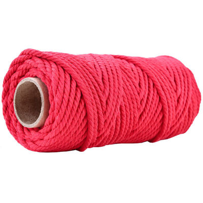 50m Dusty Pink Macrame Cord 5mm ISO9001 Pink Cotton Rope 3 Untaian