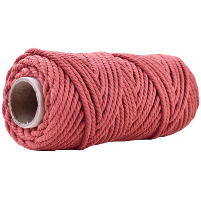 50m Dusty Pink Macrame Cord 5mm ISO9001 Pink Cotton Rope 3 Untaian