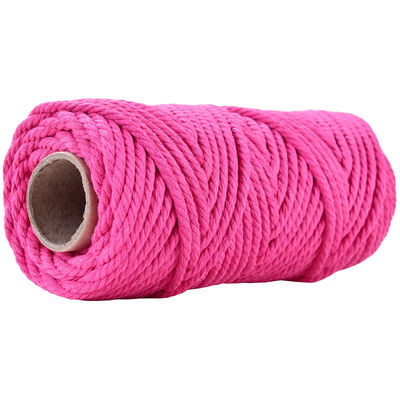 50m Dusty Pink Macrame Cord 5mm ISO9001 Pink Cotton Rope 3 Untaian