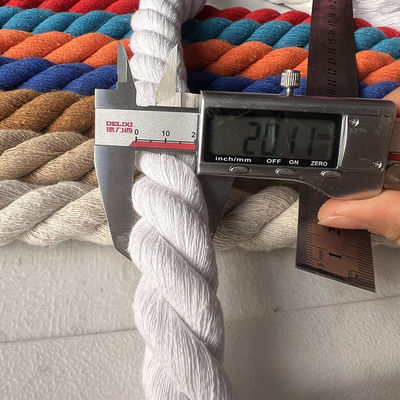 Rose 20mm Twisted Cotton Rope ISO14001 3 Strand Macrame Cord