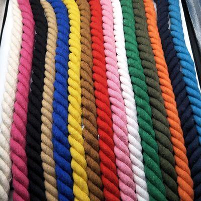 Rose 20mm Twisted Cotton Rope ISO14001 3 Strand Macrame Cord