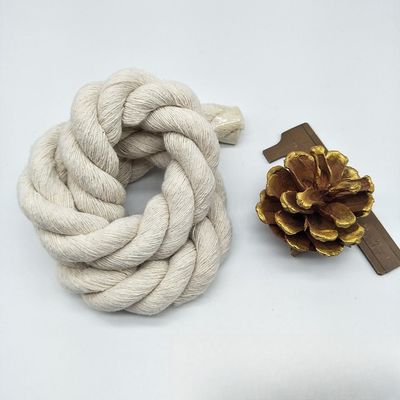 Rose 20mm Twisted Cotton Rope ISO14001 3 Strand Macrame Cord