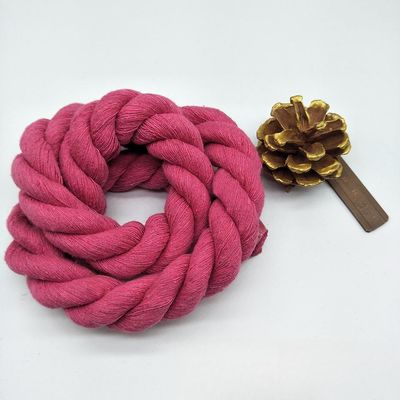 Rose 20mm Twisted Cotton Rope ISO14001 3 Strand Macrame Cord