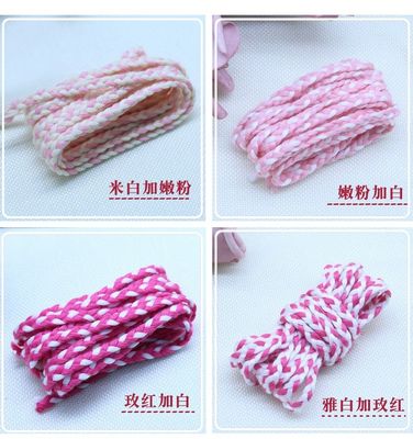 Pakaian 3 Strand Macrame Cord Orange Putih 5mm 3 Strand Cotton Rope