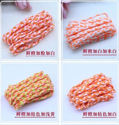 Pakaian 3 Strand Macrame Cord Orange Putih 5mm 3 Strand Cotton Rope
