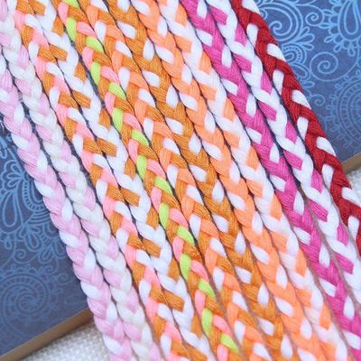 Pakaian 3 Strand Macrame Cord Orange Putih 5mm 3 Strand Cotton Rope