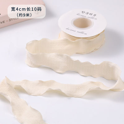 40mm Valentine's Color Jute Ribbon Linen Wrinkle Edge Jute Lattice Ribbon