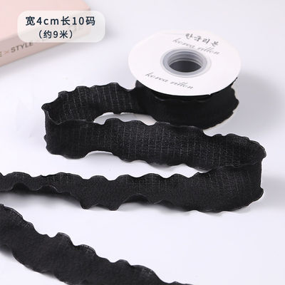 40mm Valentine's Color Jute Ribbon Linen Wrinkle Edge Jute Lattice Ribbon