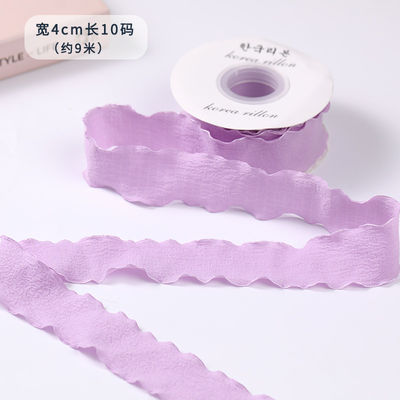 40mm Valentine's Color Jute Ribbon Linen Wrinkle Edge Jute Lattice Ribbon
