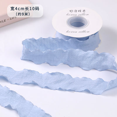 40mm Valentine's Color Jute Ribbon Linen Wrinkle Edge Jute Lattice Ribbon
