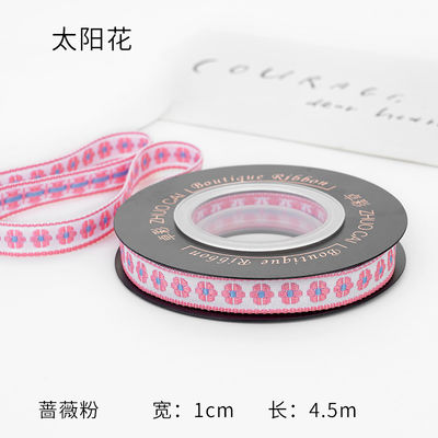 OEM ODM Bunga Jacquard Trim 10mm-25mm Bunga Jacquard Ribbon