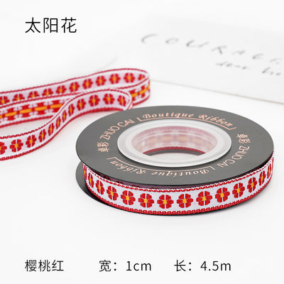 OEM ODM Bunga Jacquard Trim 10mm-25mm Bunga Jacquard Ribbon