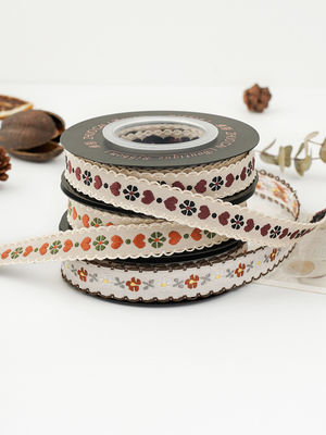 OEM ODM Bunga Jacquard Trim 10mm-25mm Bunga Jacquard Ribbon