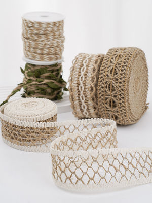 Christmas Brown Burlap Ribbon 5mm-45mm Wired Burlap Ribbon