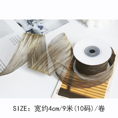 Polyester 38mm Organza Ribbon Eco Friendly Warna Pink Putih Organza Ribbon