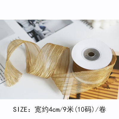 Polyester 38mm Organza Ribbon Eco Friendly Warna Pink Putih Organza Ribbon