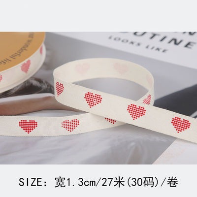 13mm Cotton Ribbon Printed DIY Craft Packing Ribbon Untuk Hadiah