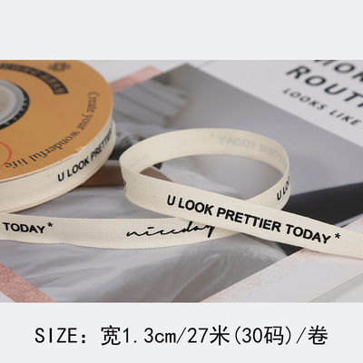 13mm Cotton Ribbon Printed DIY Craft Packing Ribbon Untuk Hadiah