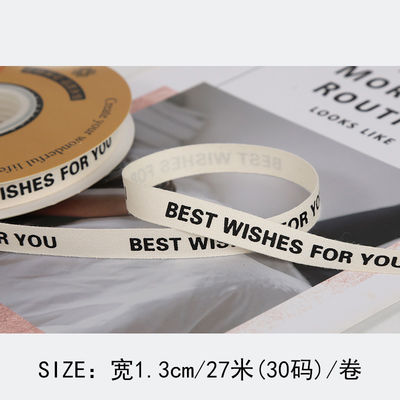 13mm Cotton Ribbon Printed DIY Craft Packing Ribbon Untuk Hadiah