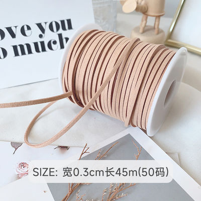 3mm Suede Leather Velvet Ribbon ISO9001 Blue Velvet Ribbon Berkabel