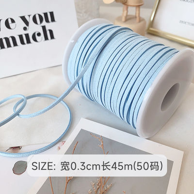 3mm Suede Leather Velvet Ribbon ISO9001 Blue Velvet Ribbon Berkabel