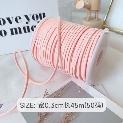 3mm Suede Leather Velvet Ribbon ISO9001 Blue Velvet Ribbon Berkabel