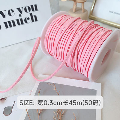 3mm Suede Leather Velvet Ribbon ISO9001 Blue Velvet Ribbon Berkabel