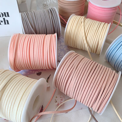 3mm Suede Leather Velvet Ribbon ISO9001 Blue Velvet Ribbon Berkabel