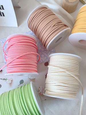 3mm Suede Leather Velvet Ribbon ISO9001 Blue Velvet Ribbon Berkabel