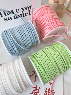3mm Suede Leather Velvet Ribbon ISO9001 Blue Velvet Ribbon Berkabel