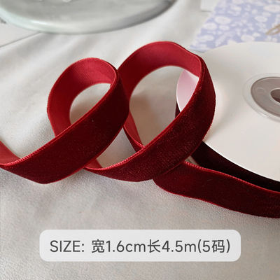 38mm Double Faced Velvet Ribbon 3,8cm Dark Red Velvet Ribbon