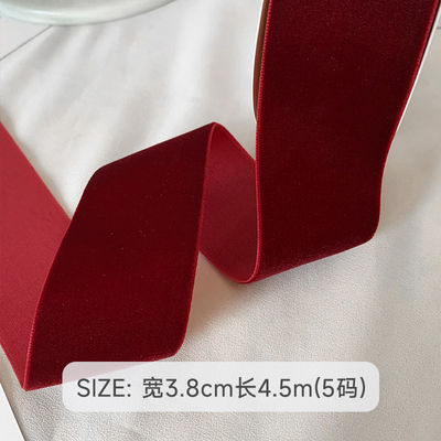 38mm Double Faced Velvet Ribbon 3,8cm Dark Red Velvet Ribbon