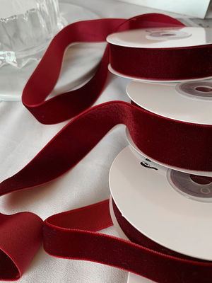 38mm Double Faced Velvet Ribbon 3,8cm Dark Red Velvet Ribbon