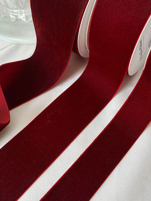 38mm Double Faced Velvet Ribbon 3,8cm Dark Red Velvet Ribbon