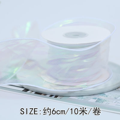 40mm Polyester Organza Ribbon dengan tepi satin Pink Organza Ribbon